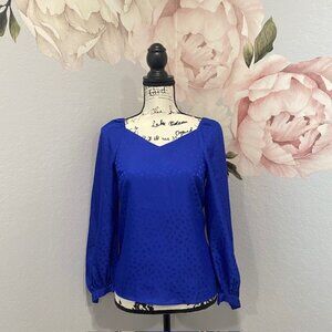 Ann Taylor Animal Print Long Sleeve Blouse